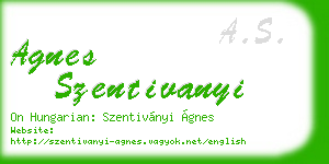 agnes szentivanyi business card